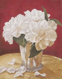 Roses In Silver Vase