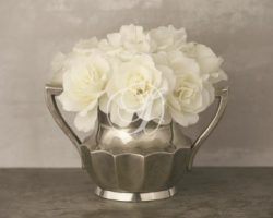 White Roses In Pewter Bowls II